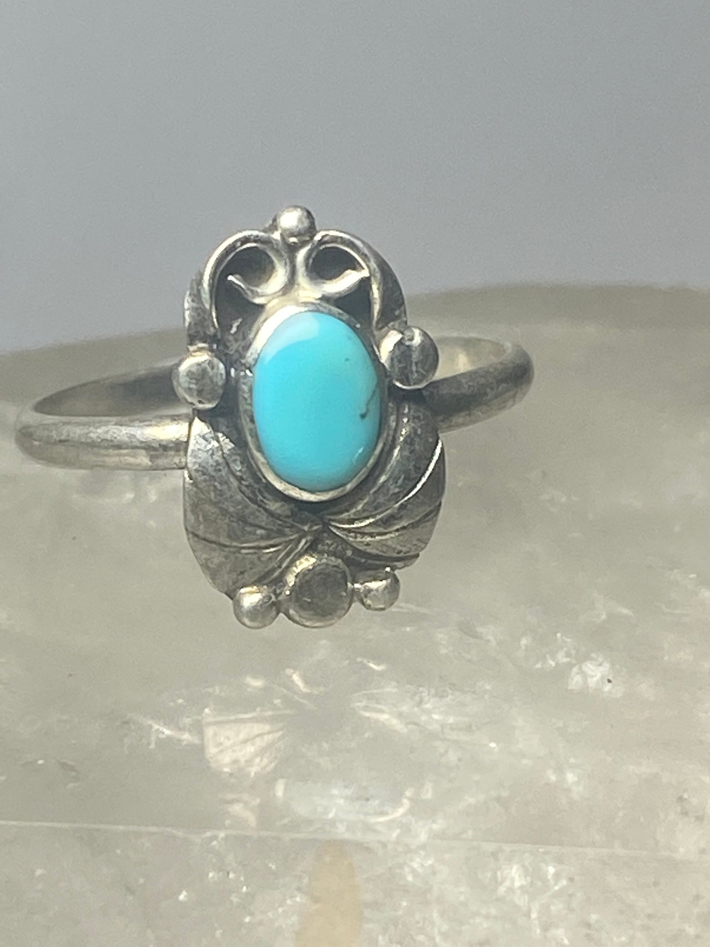 Turquoise ring leaves band southwest sterling silver women girls k