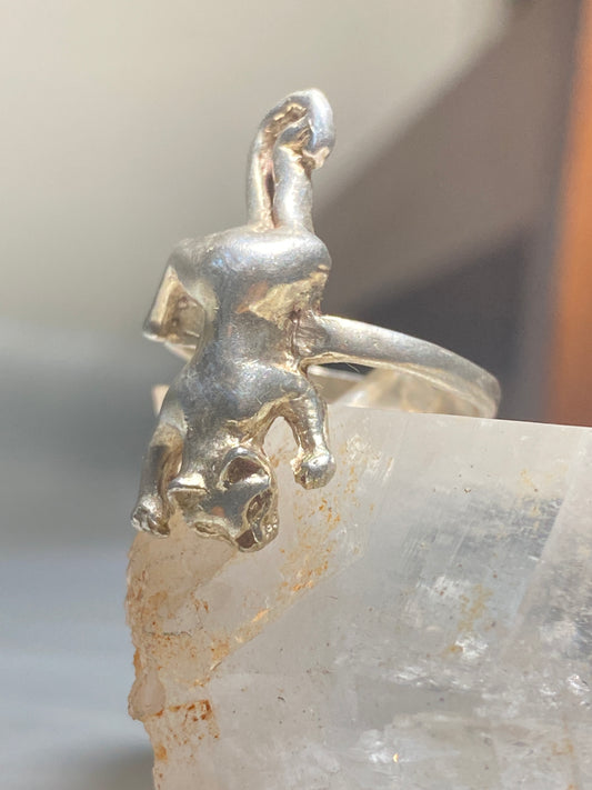 Cat ring size 7.75 kitten band sterling silver women girls