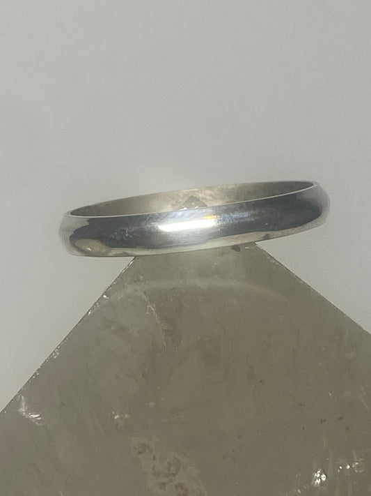 Plain ring wedding band stacker sterling silver women men v