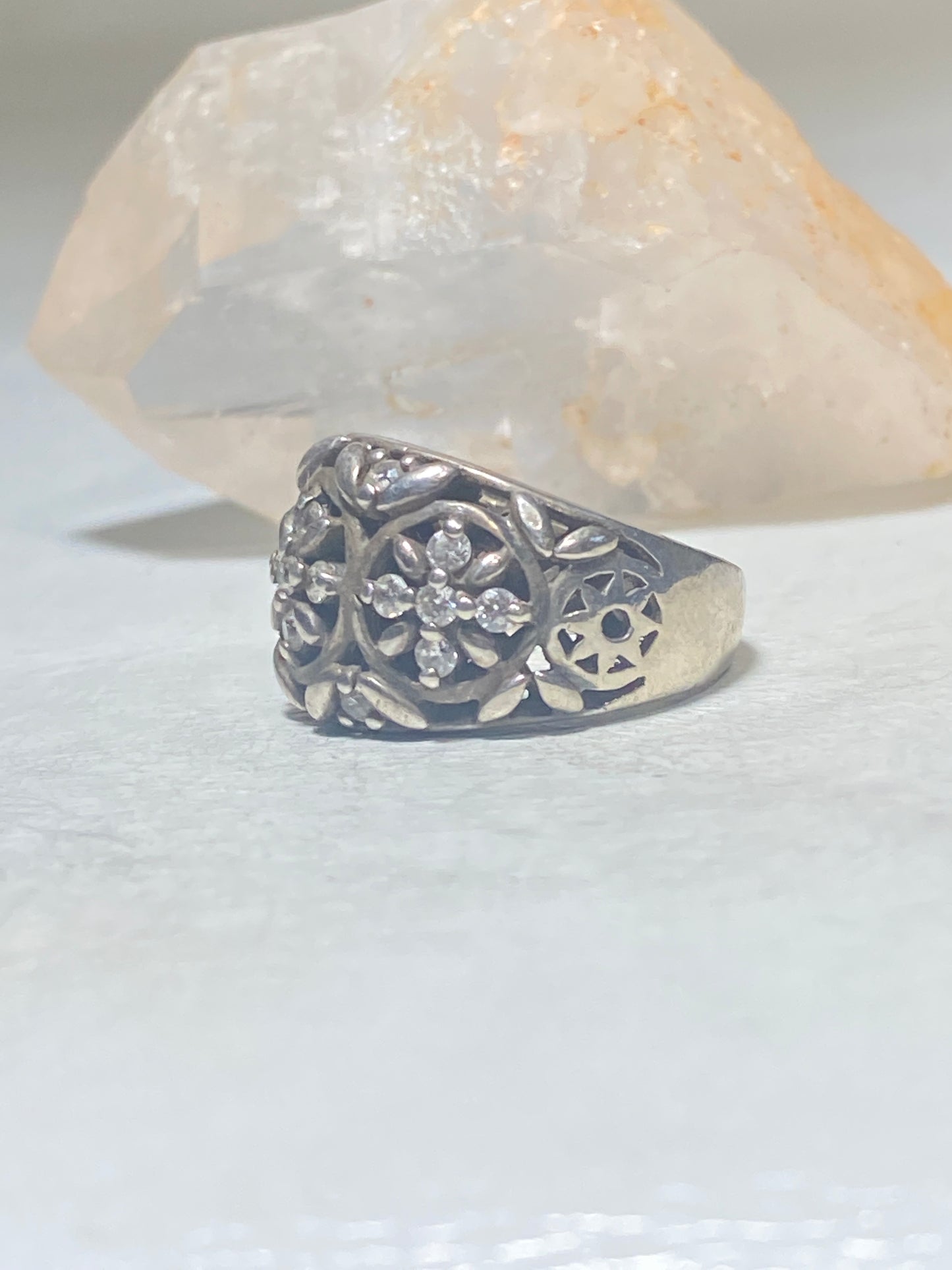 Floral Ring Cocktail sterling silver women men