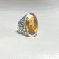 Citrine ring size 7.50 floral band sterling silver women