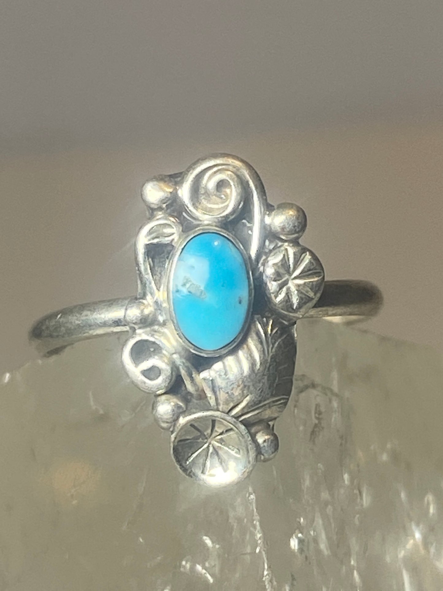 Turquoise ring southwest pinky floral leaves blossom baby children women girls  n