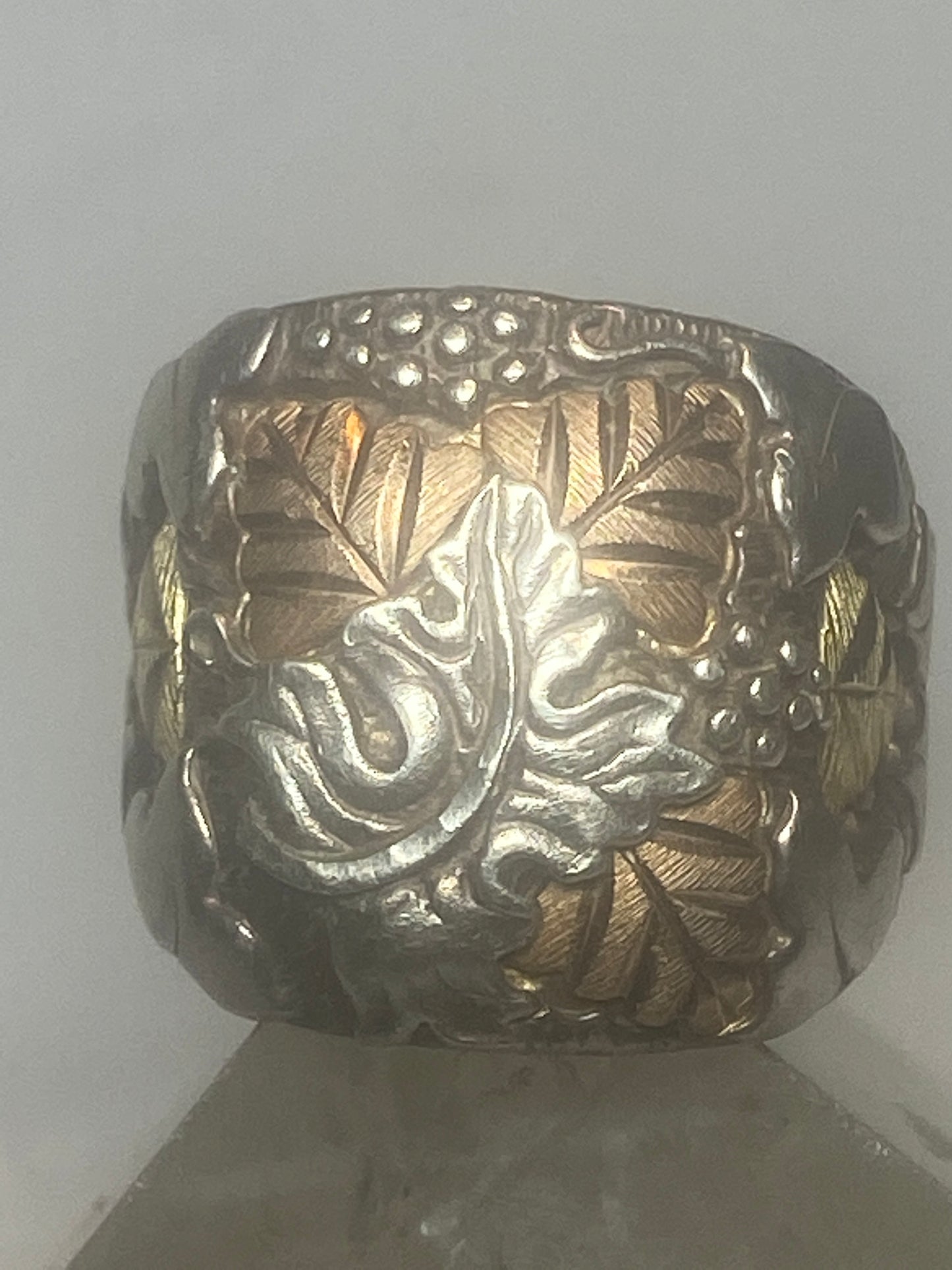 Black Hills Gold ring leaves band sterling silver men women