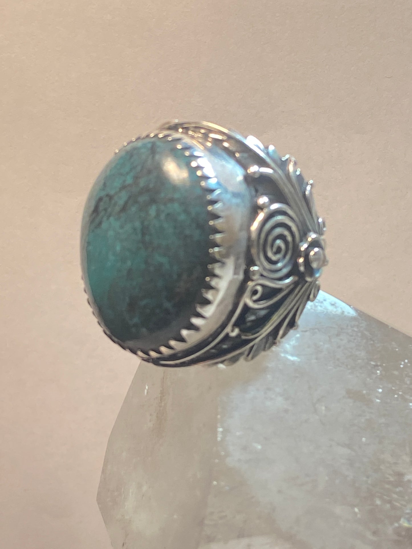 Turquoise ring size 7.50 cigar band sterling silver women men