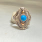 Poison ring blue stone long locket sterling silver band women