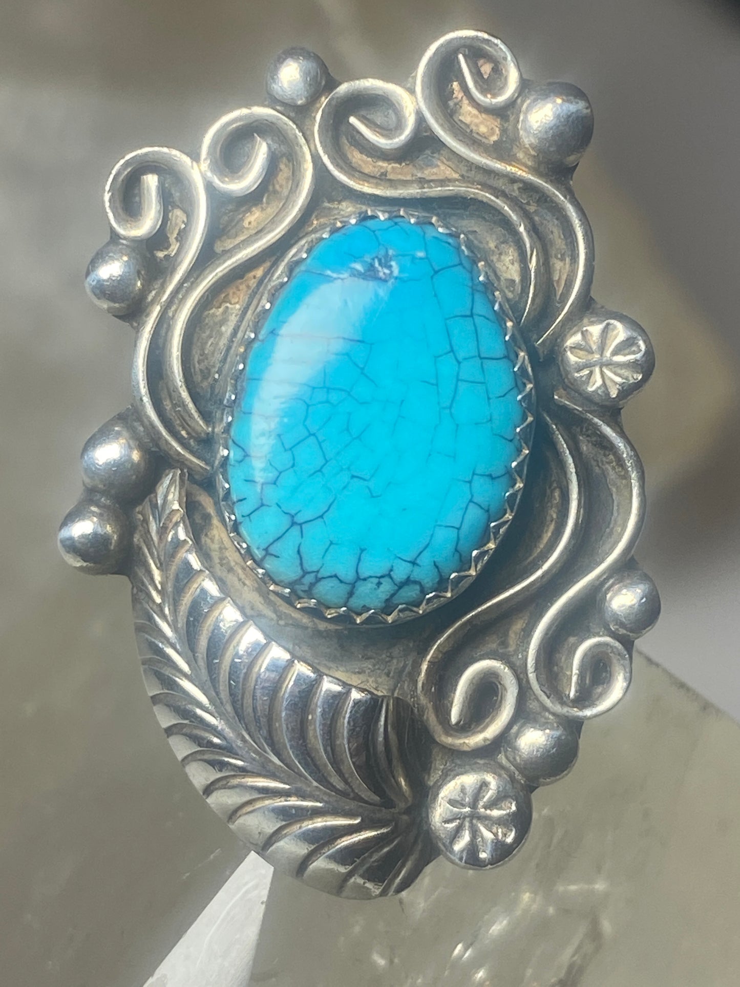 Turquoise ring southwest sterling silver women