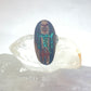 Kokopelli ring size 6.75 turquoise chips coral chips long sterling silver women