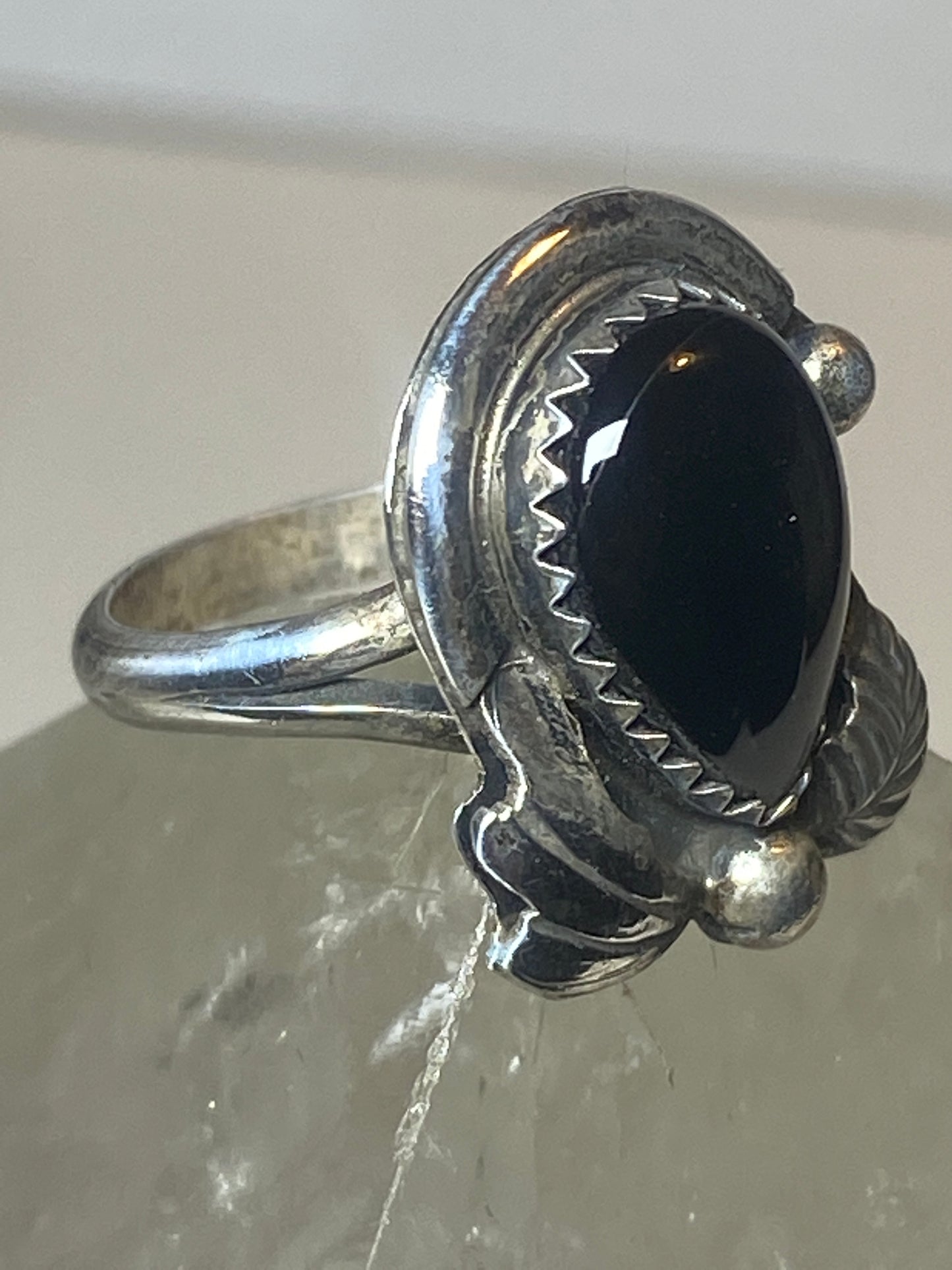 Onyx ring southwest  band sterling silver women