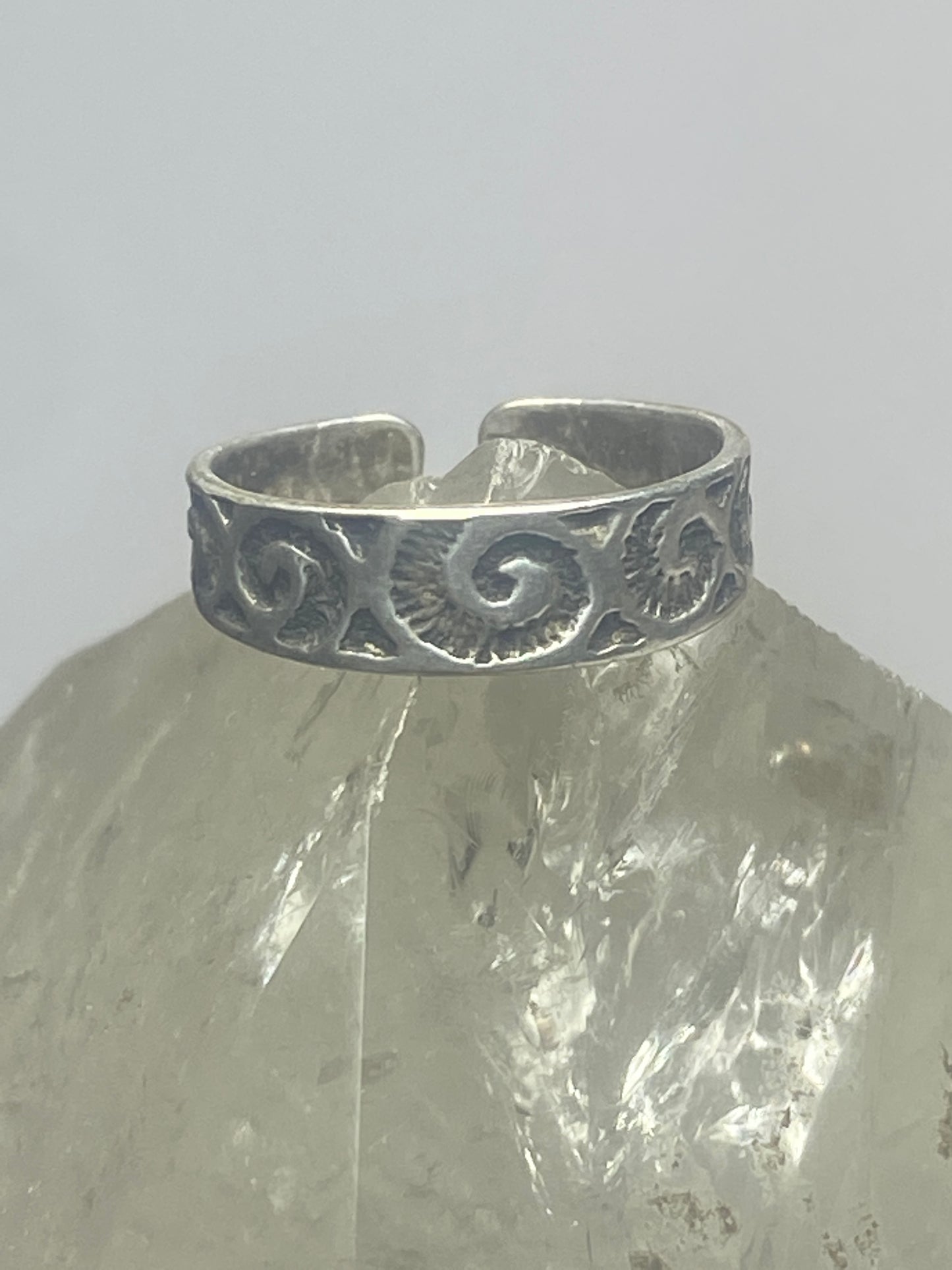 Toe ring spiral band sterling silver women girls