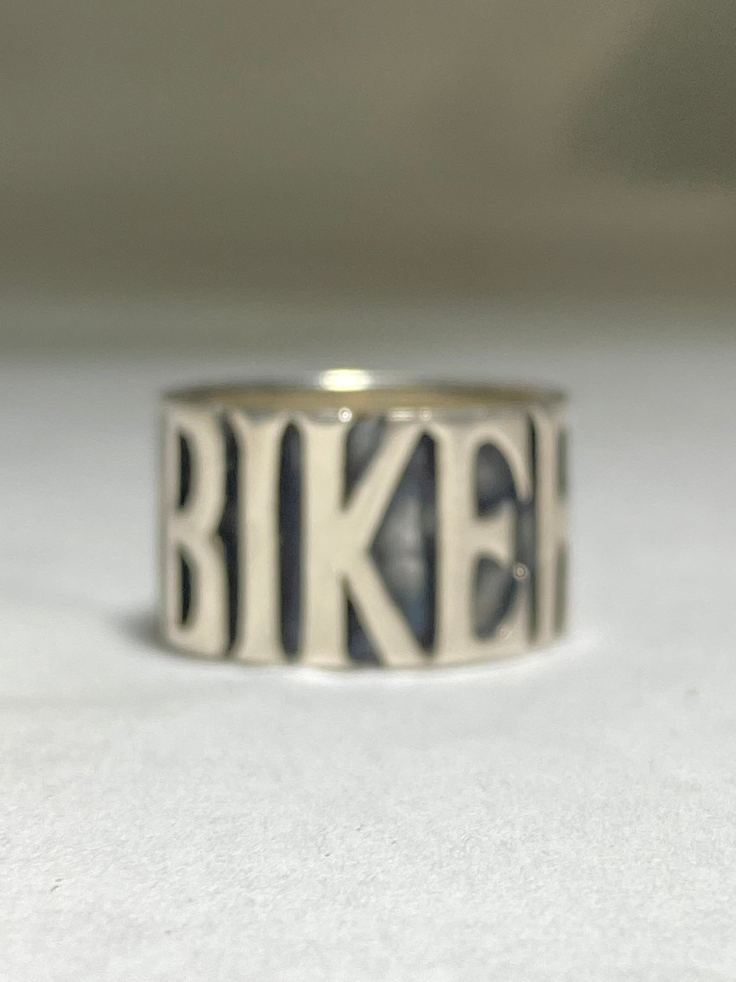 Biker ring BIKER band word Sterling Silver men women