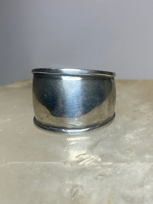 Cigar band  size 7.75 wide ring plain sterling silver women