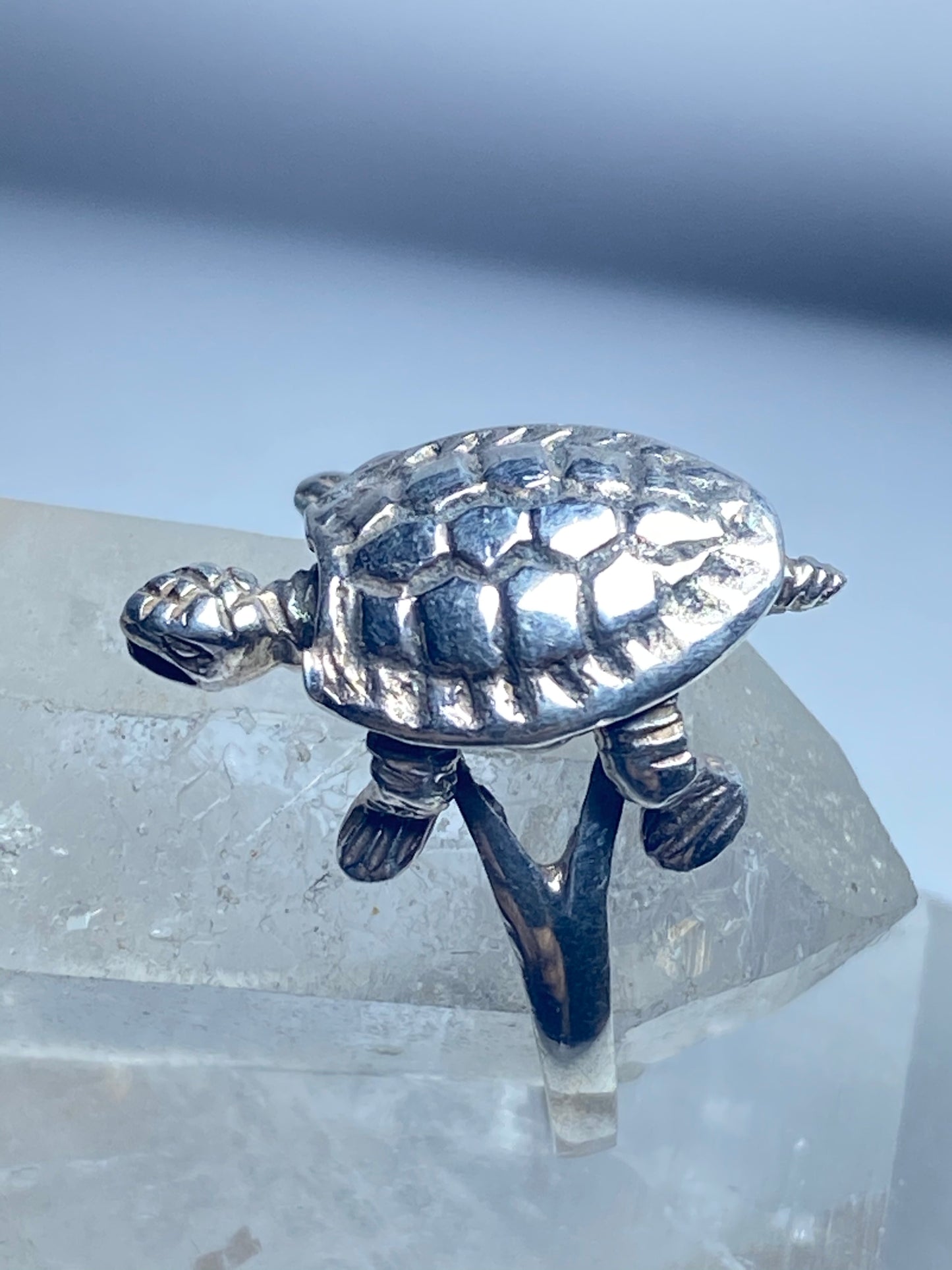 Turtle ring Moving articulated band sterling silver women girls