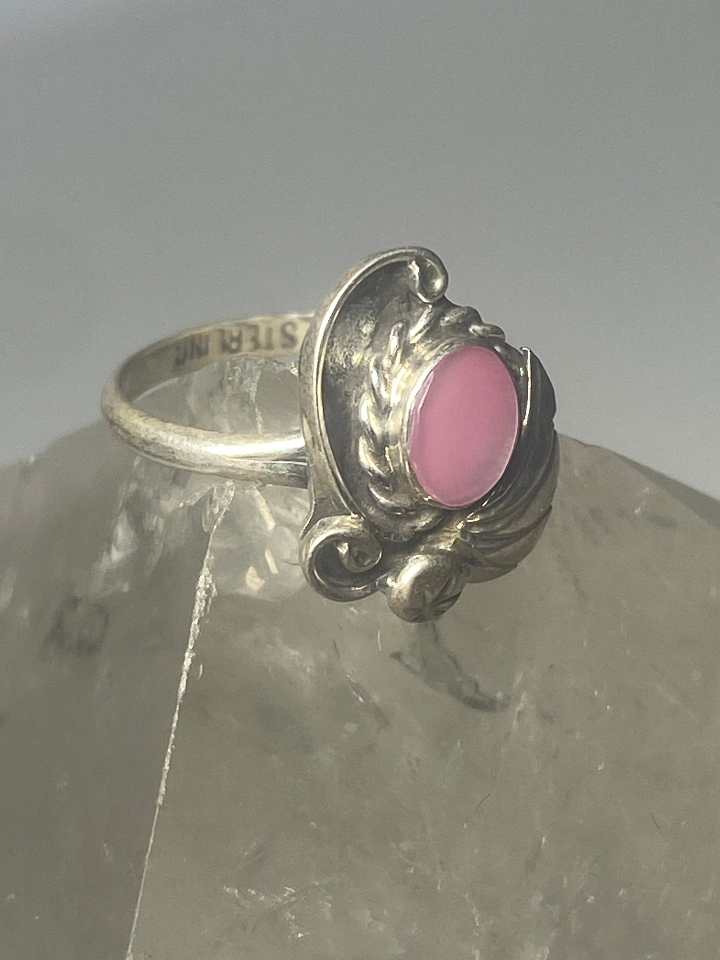 MMother of Pearl ring southwest pinky floral leaves blossom baby children women girls  h