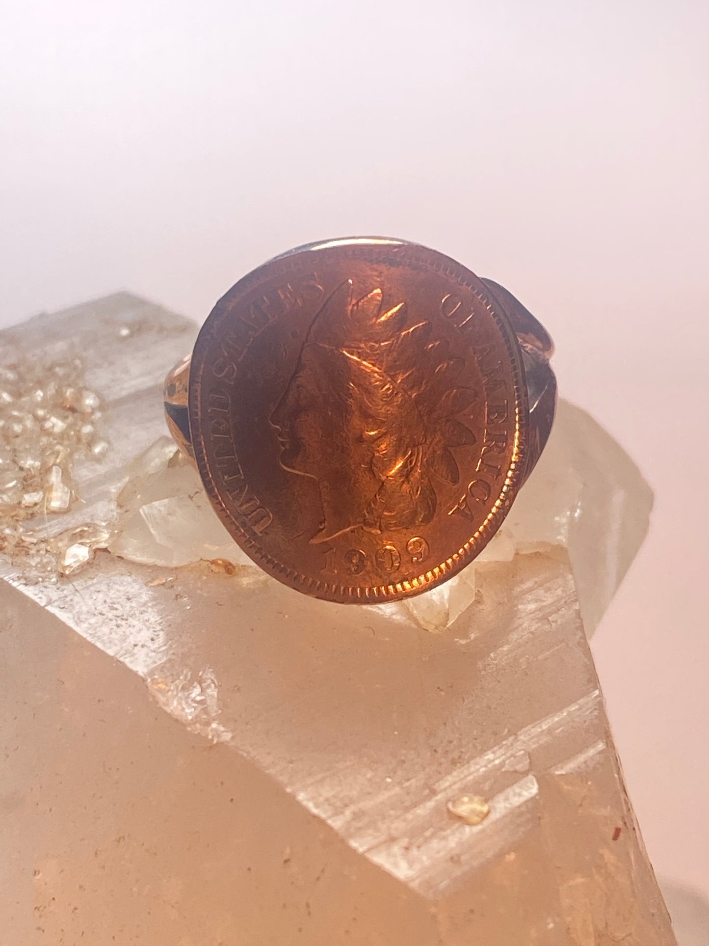 Coin ring size 7.75 1909 USA copper  women girls