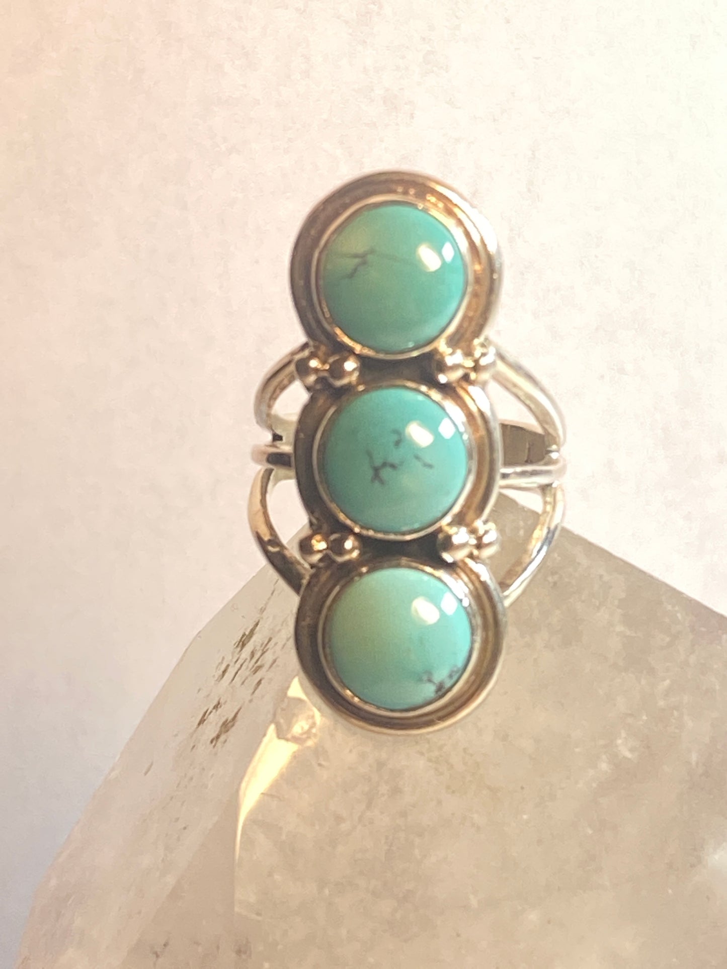 Turquoise ring size 8.50 Navajo long southwest sterling silver women girls