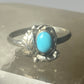 Turquoise ring size 2 leaves band southwest sterling silver women girls s