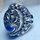 Poison ring blue lapis floral sterling silver women girls
