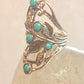 Floral ring size 7.75 flower knuckle band turquoise sterling silver boho women girls