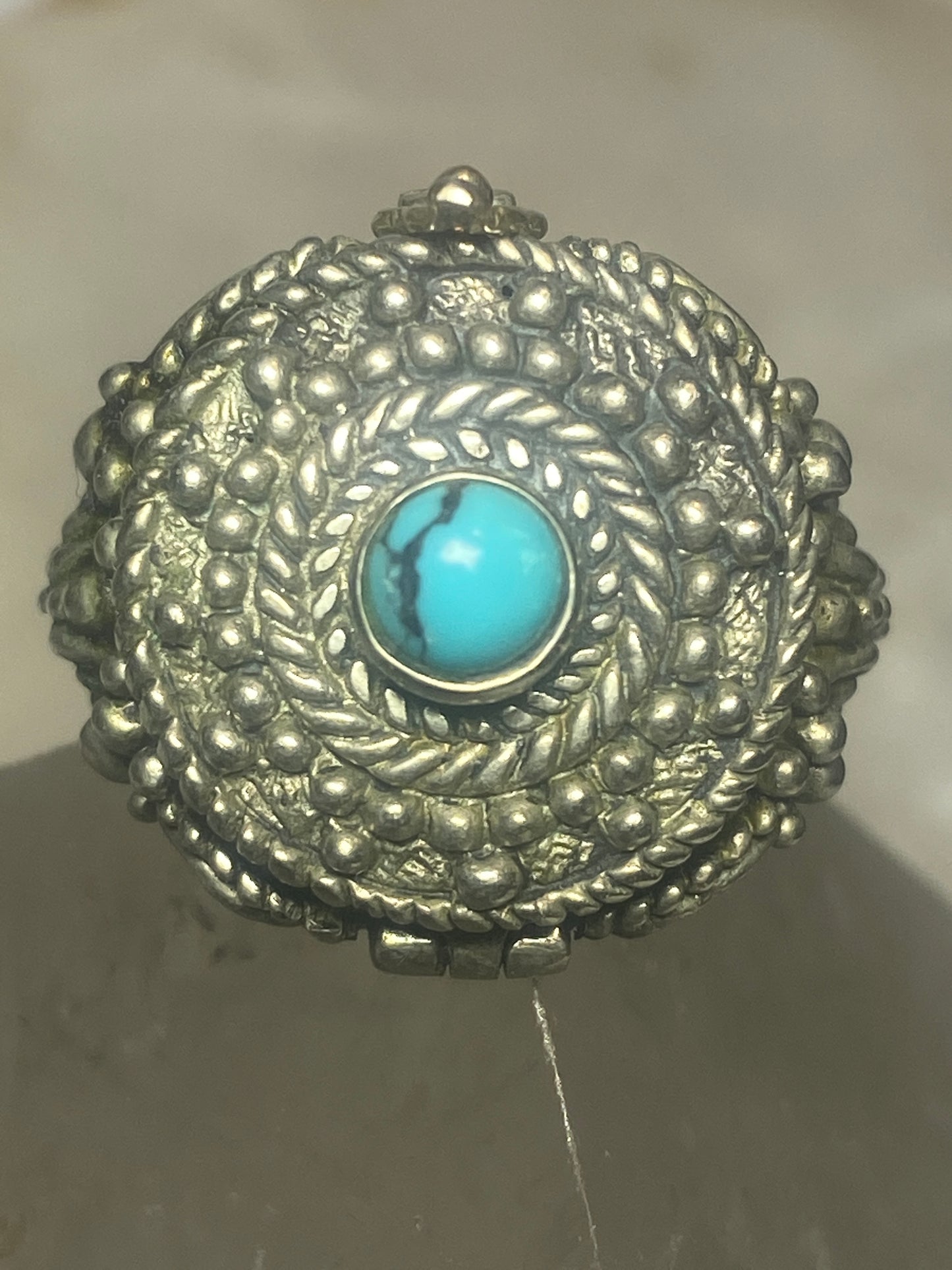 Poison ring boho turquoise sterling silver women