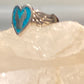 Biker ring heart w wings band turquoise chips southwest sterling silver women