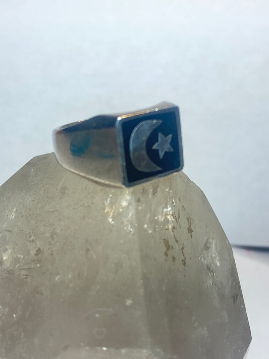 Moon and Star ring southwest sterling silver women men