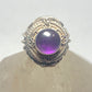 Poison ring beaded amethyst pinky sterling silver women girl