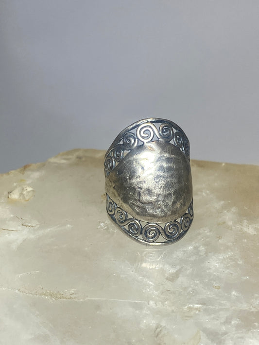 Cigar band wide ring size 7.25 Paz PZ Israel  sterling silver women