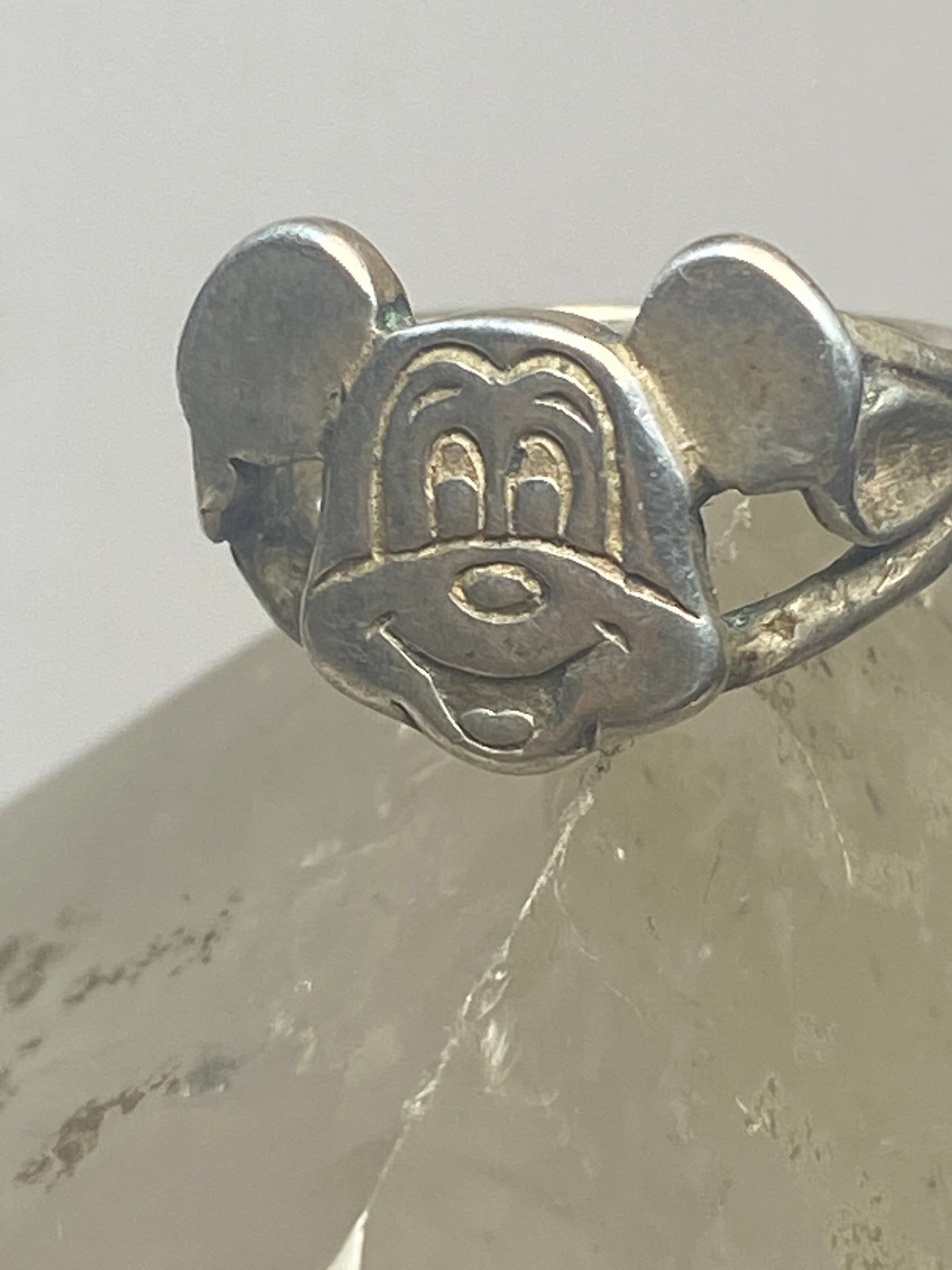 Mickey Mouse ring Mouse pinky baby band sterling silver women girls