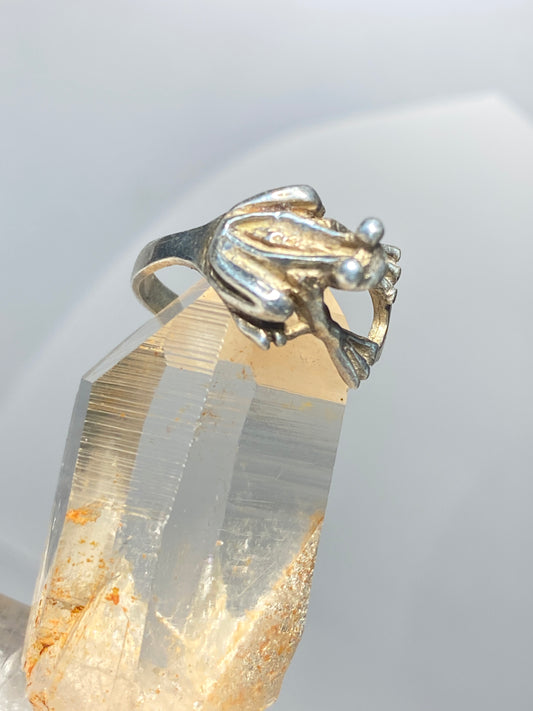Frog Ring Toad Band sterling silver women girls