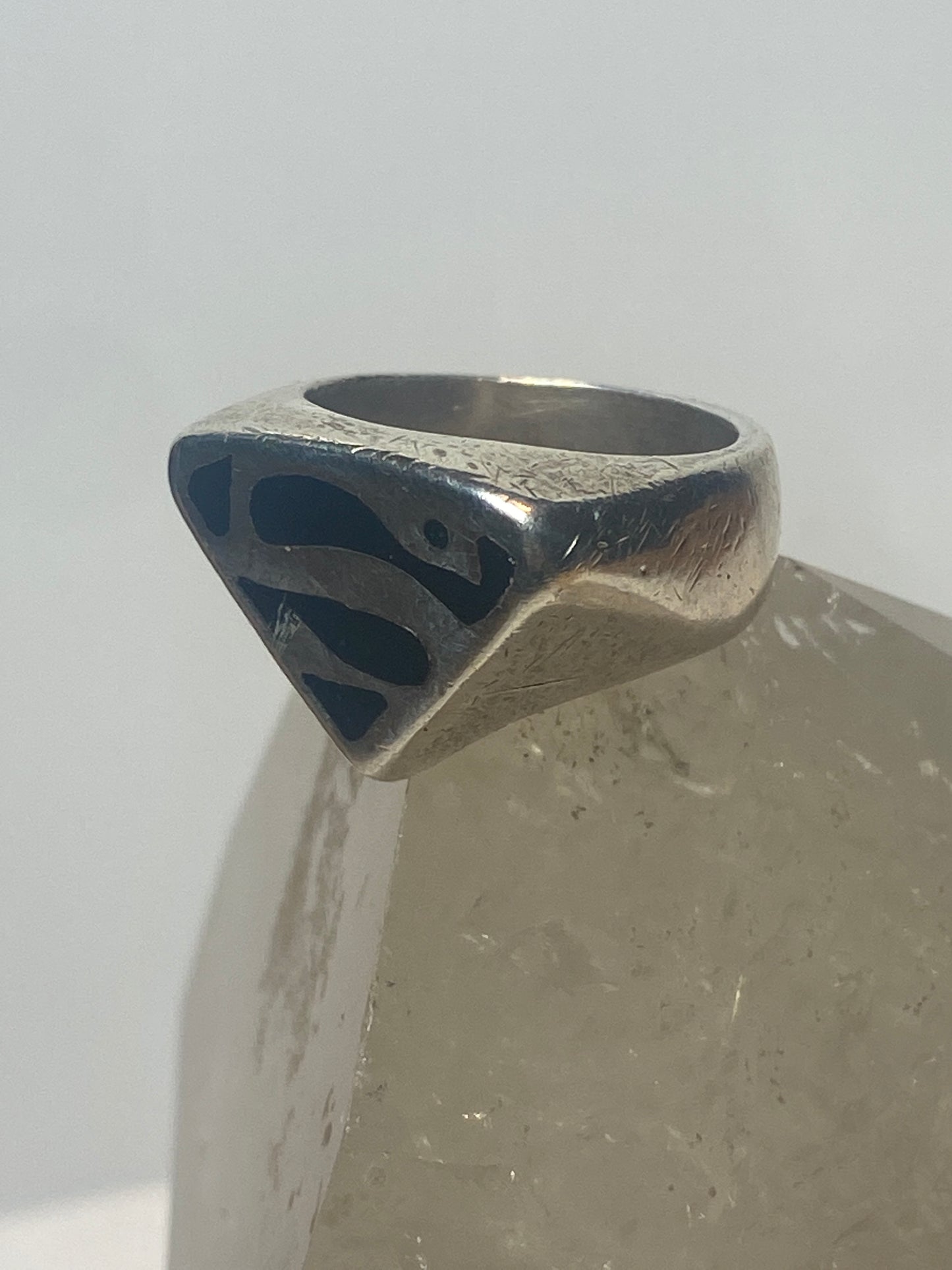 Superman ring vintage sterling silver women men