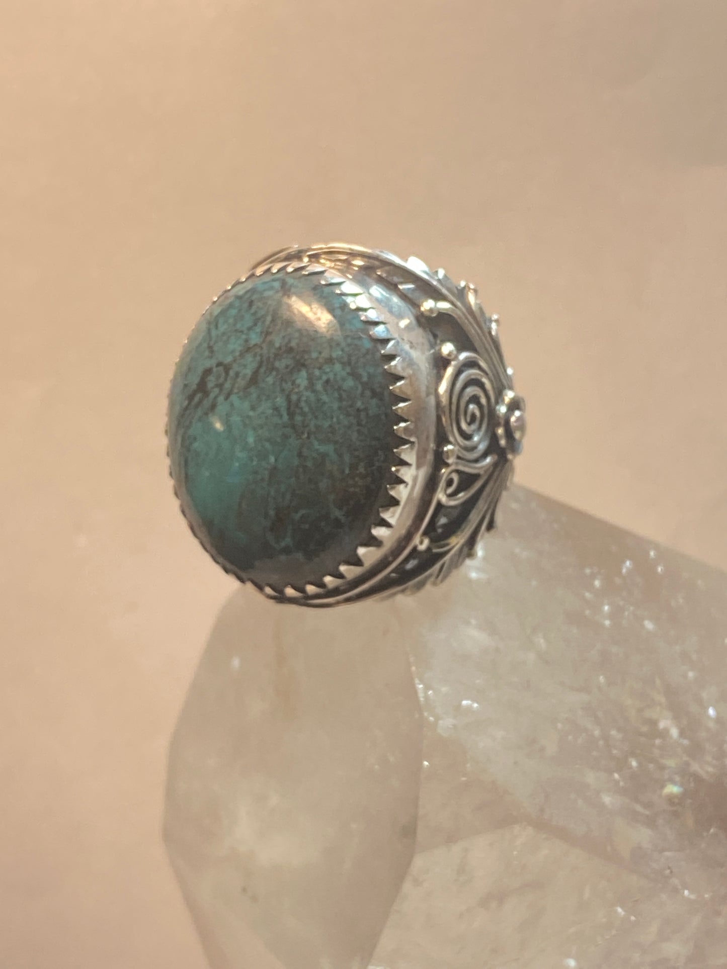 Turquoise ring size 7.50 cigar band sterling silver women men