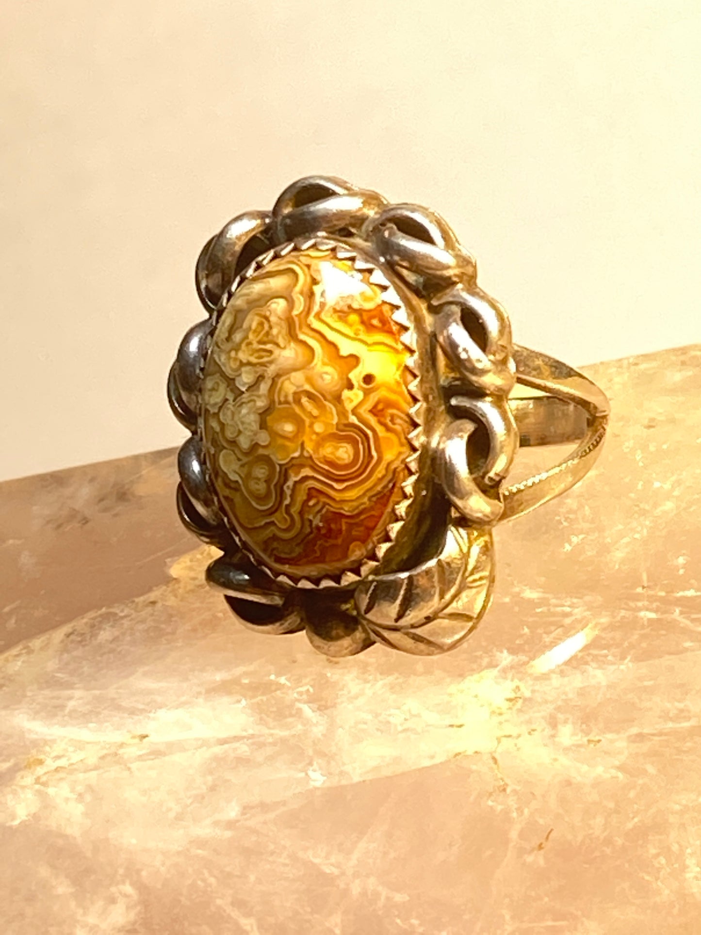 agate ring southwest leaf sterling silver women girls