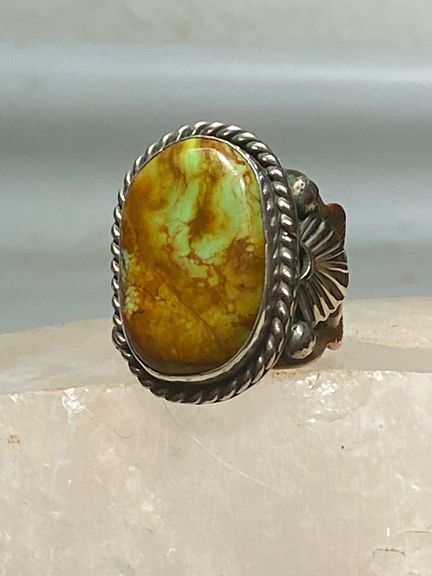 Turquoise ring Navajo sterling silver copper women men