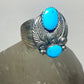 turquoise ring Navajo southwest feathers spiral sterling silver women men
