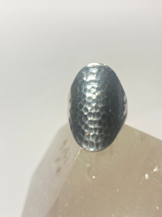Knuckle ring cigar band hammered sterling silver women girls