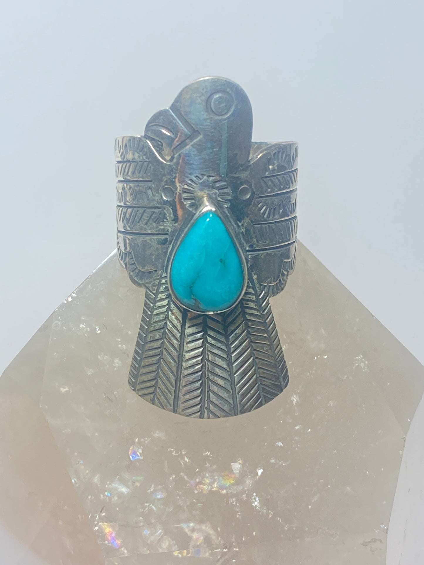 Phoenix ring turquoise Navajo sterling silver women girls