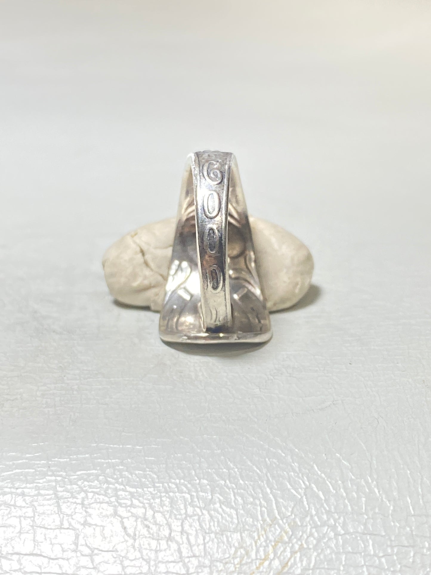 Spoon ring wishbone heart band four leaf clover good luck sterling silver women girls