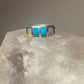 Turquoise ring mother of pearl MOP band pinky southwest sterling silver women girls