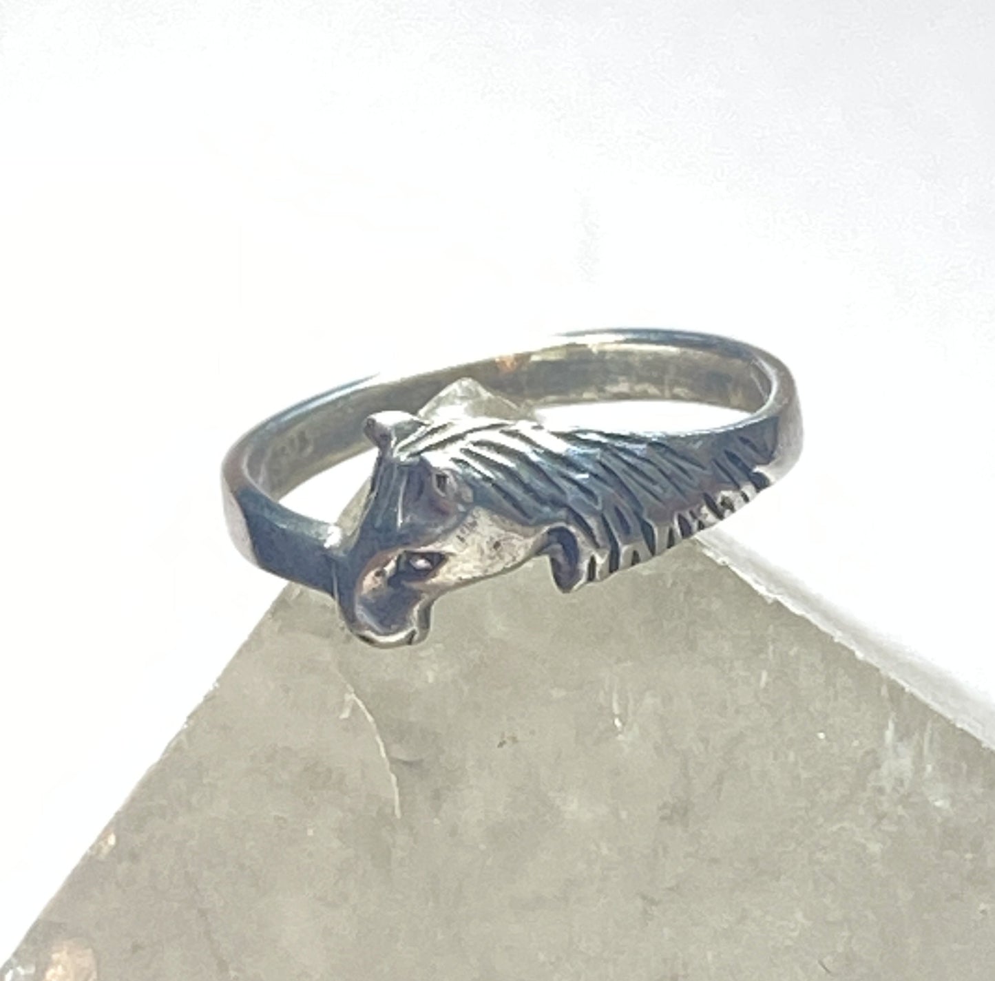 Horse ring size 4.25 pinky cowgirl southwest horse band sterling silver women girls