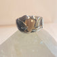 Agate ring size 6.25 leaves band sterling silver pinky women