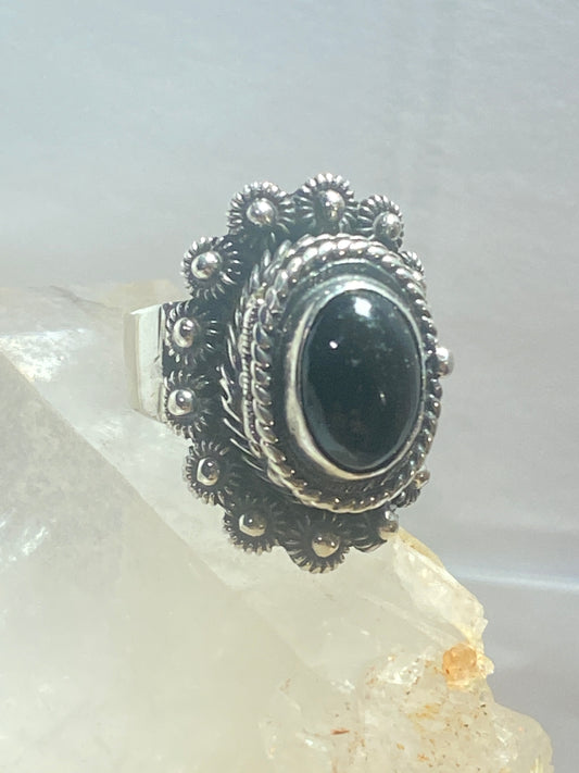 Onyx poison ring Mexico sterling silver women