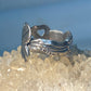 Four leaf clover spoon ring size 7.25 good luck band sterling silver women b adj