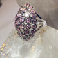 Dome ring  size 6 pink ice cocktail sterling silver women girls