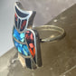 Owl ring size 4 turquoise chips coral southwest sterling silver women girls