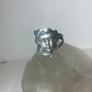 Face ring Art Deco figurative band sterling silver women