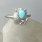 Turquoise ring leaves band southwest sterling silver women girls c