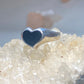 Heart ring size 5.75 onyx band love pinky Valentine sterling silver women girls