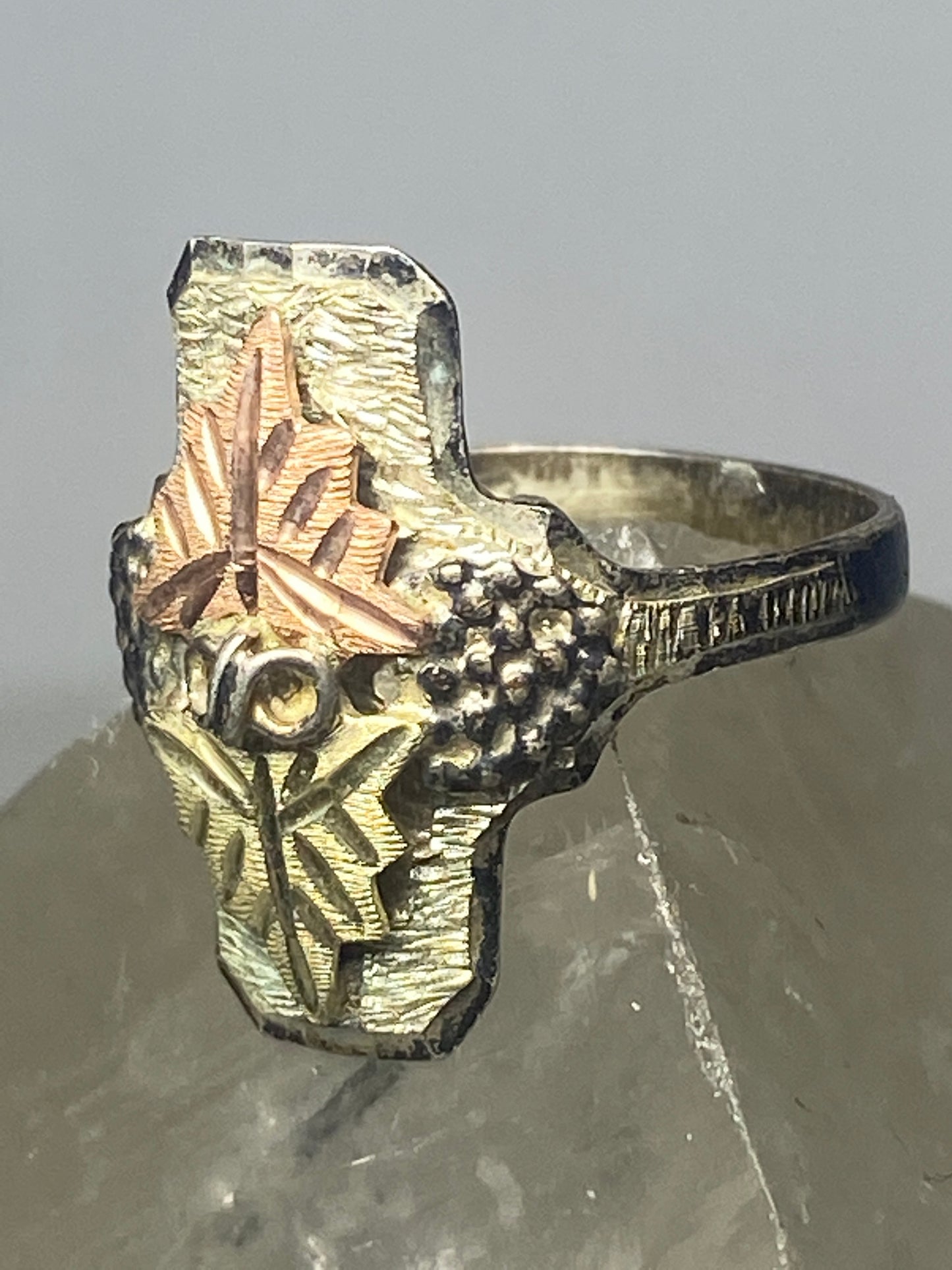 Black Hills Gold ring leaves long  sterling silver women girls