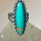 long turquoise ring Navajo sterling silver women girls