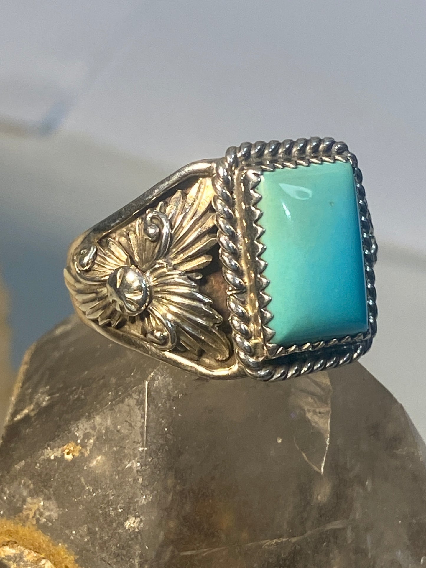 Turquoise ring southwest  sterling silver women men